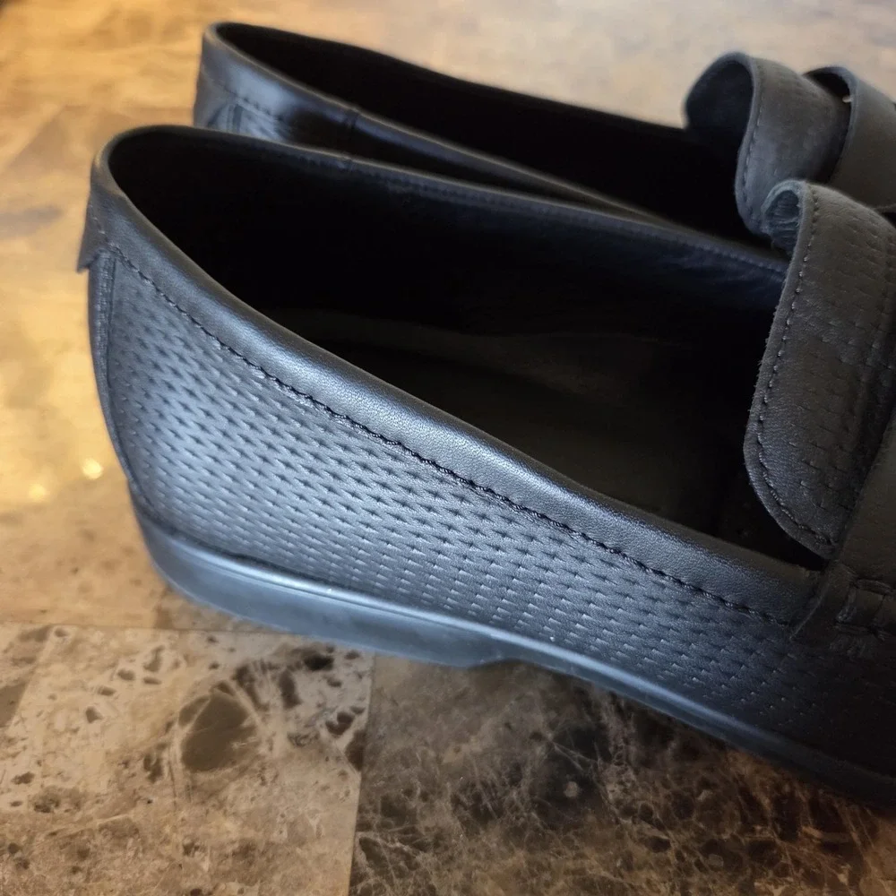 Ecco sz 45 men's Tray Tech light penny loafer black‎ casual career comfort